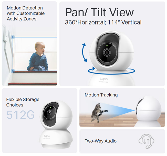 TP-LINK Tapo C230 Wireless Pan/Tilt AI Home Security Wi-Fi Camera