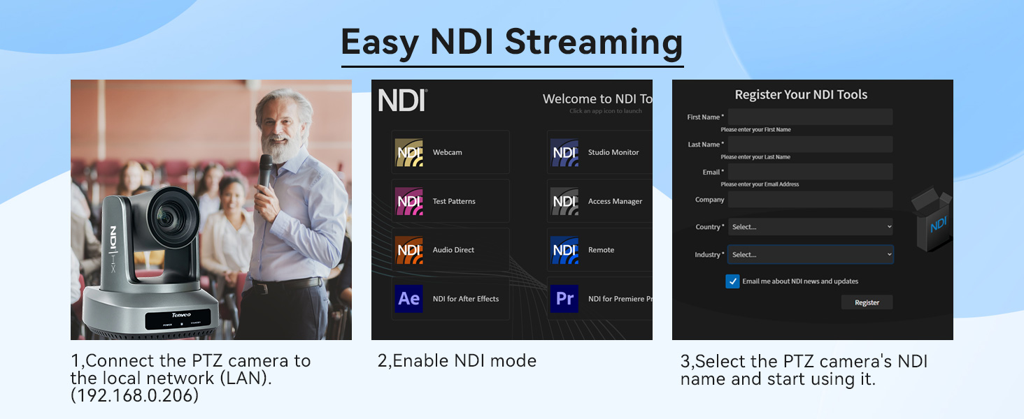 AI Auto Tracking 30x Zoom NDI PTZ Camera