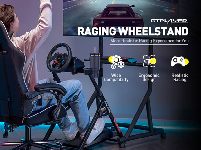 Sim Racing Wheel Stand Simulator Cockpit Wheel Stand fit for Logitech G25 G27 G29 G920 G923 Thrustma