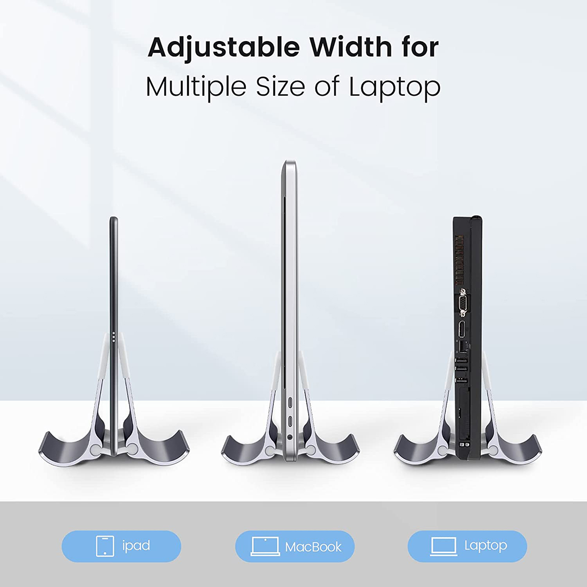 ORICO Aluminum Vertical Laptop Stand Gravity Locking Holder Desktop Notebook Stand Tablet Stand for