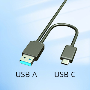 The external DVD drive is equipped with two interfaces, namely USB A and USB C. This enables it to b
