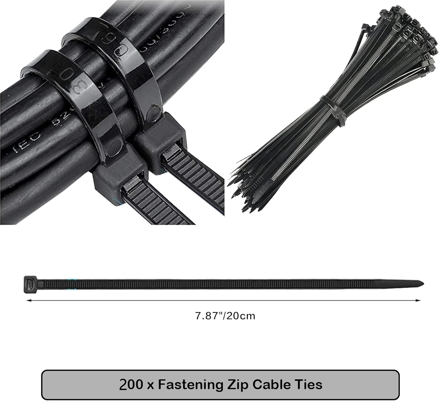 4 split cable sleeve 25 x Self Black Adhesive Cable Clip Holder (4 different styles) 10 x Reusable H