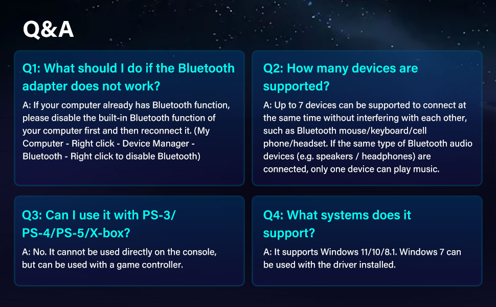 Bluetooth 5.4 Adapter PC, Bluetooth 5.4 USB Wireless Adapter for PC Windows 11/10/8.1/7