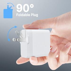 Foldable USB C Wall Plug The usb c fast charger designed with foldable prongs, which allows for easy