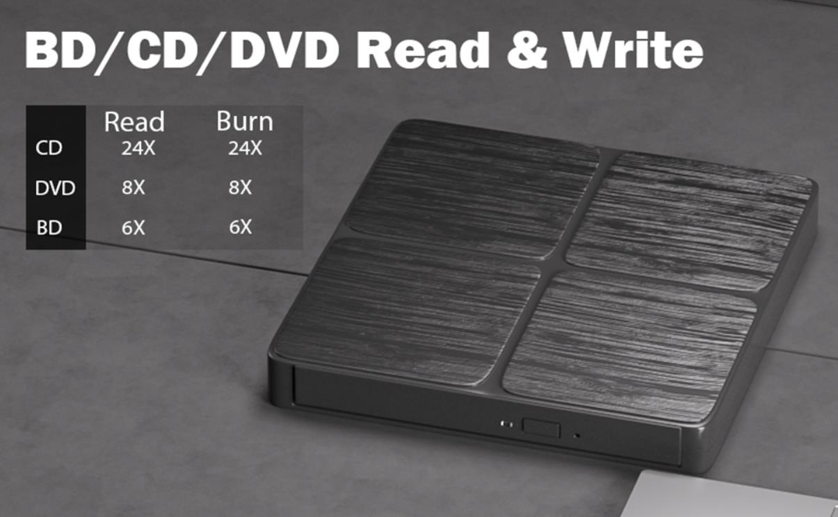 External Blu Ray Drive-Portable Blu Ray DVD Player, Read and Write BD/DVD/CD, USB 3.0 Type C Blu Ray