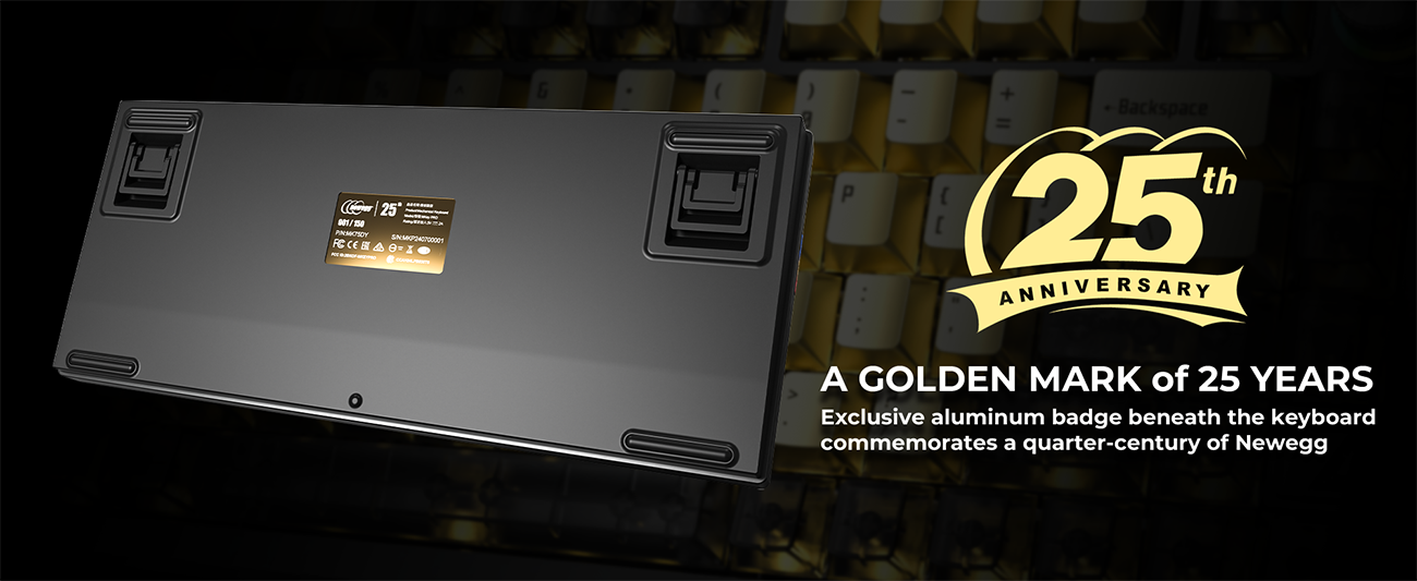 MONTECH MKey Pro Newegg 25th Anniversary Limited Gold Edition Mechanical Gaming Keyboard