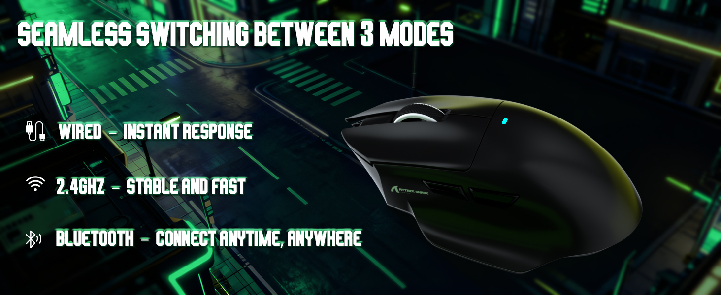 Wireless Gaming Mouse with Magnetic Charging Dock, 65g Lightweight Gaming Mice,