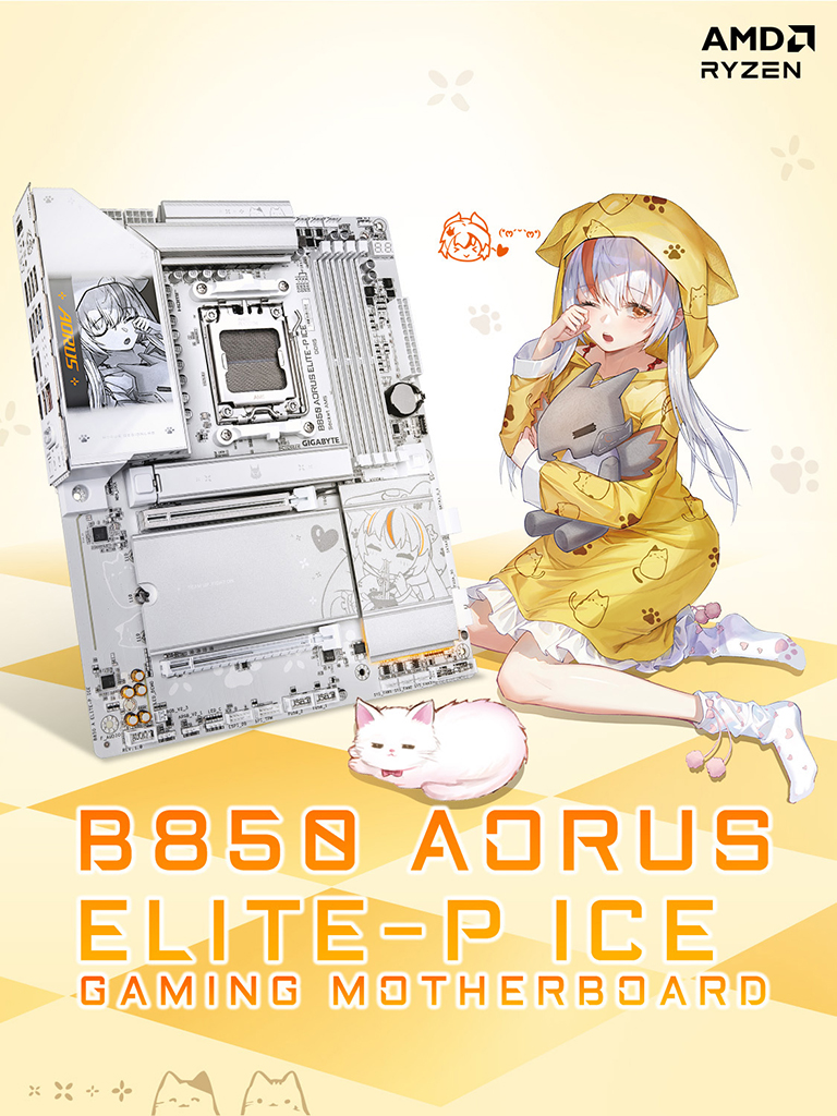 GIGABYTE B850 AORUS ELITE-P ICE AMD AM5 LGA 1718 Motherboard