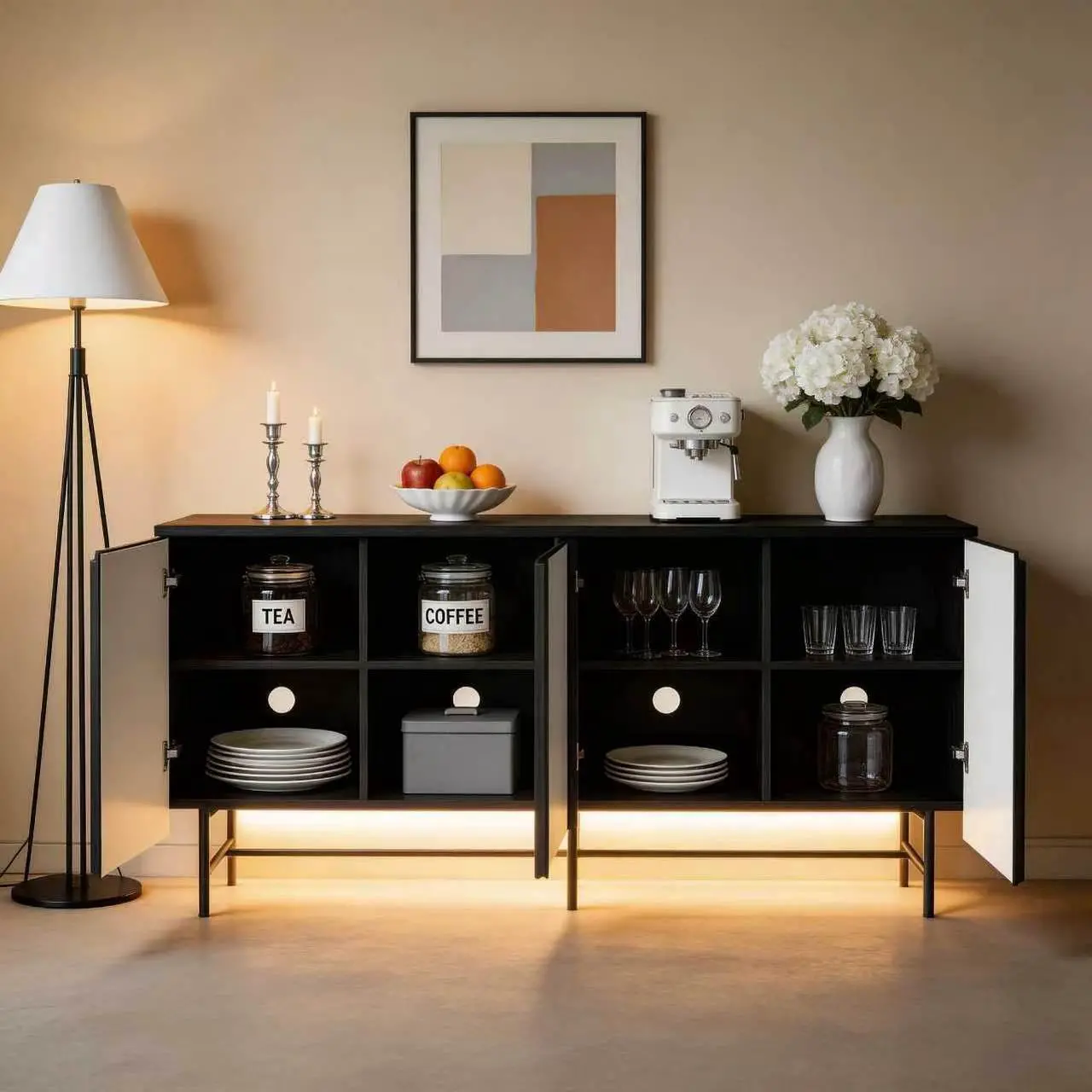 TV stand with led light