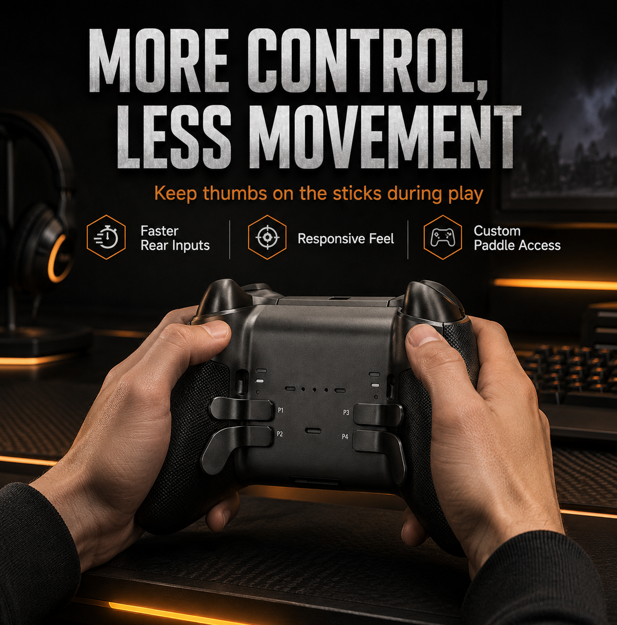 rear paddle control, elite controller gaming paddles