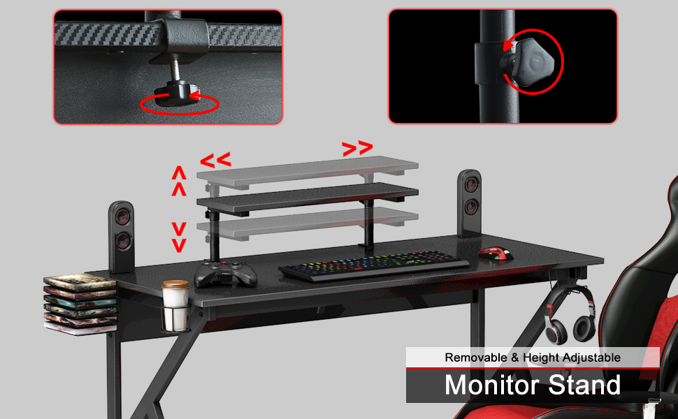 Call of Duty® x Eureka Ergonomic® SENTRY 58 Gaming Desk with Monitor Shelf  and Built-In RGB Lights