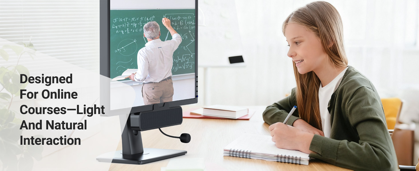 With a innovative 1-inch clip that easily attaches to your monitor, this speaker saves valuable desk