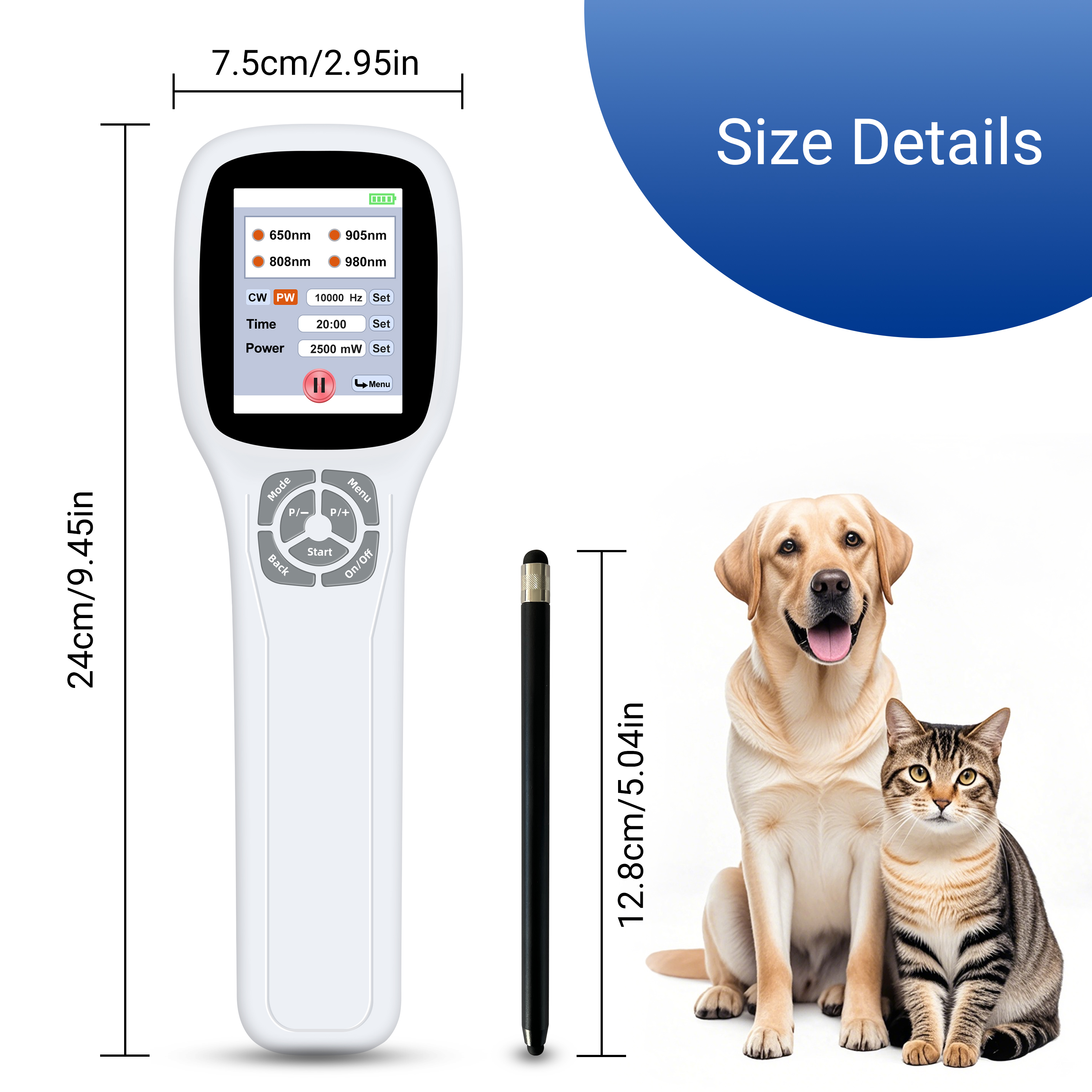 Handheld Laser Therapy, Dimension Specs
