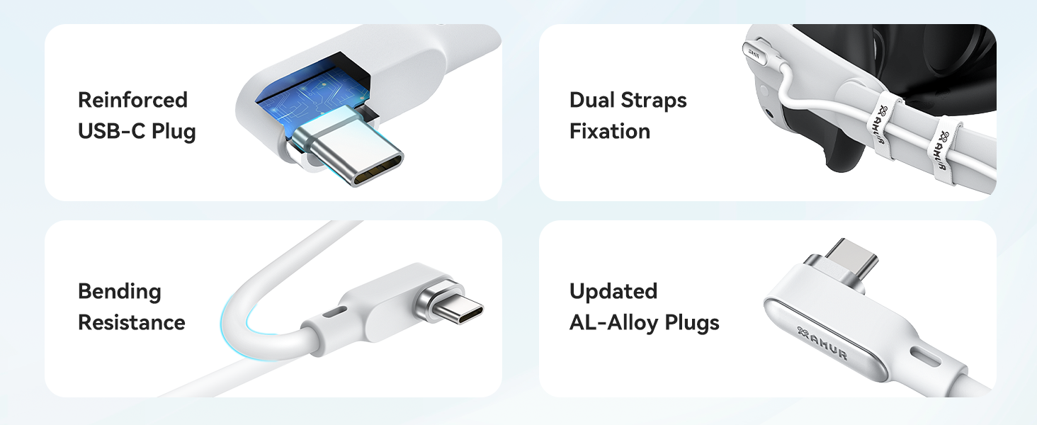 16.4FT (5M) USB A to USB C VR Charging Link Cable Compatible with Me-ta Quest 3/3S/Pico 4