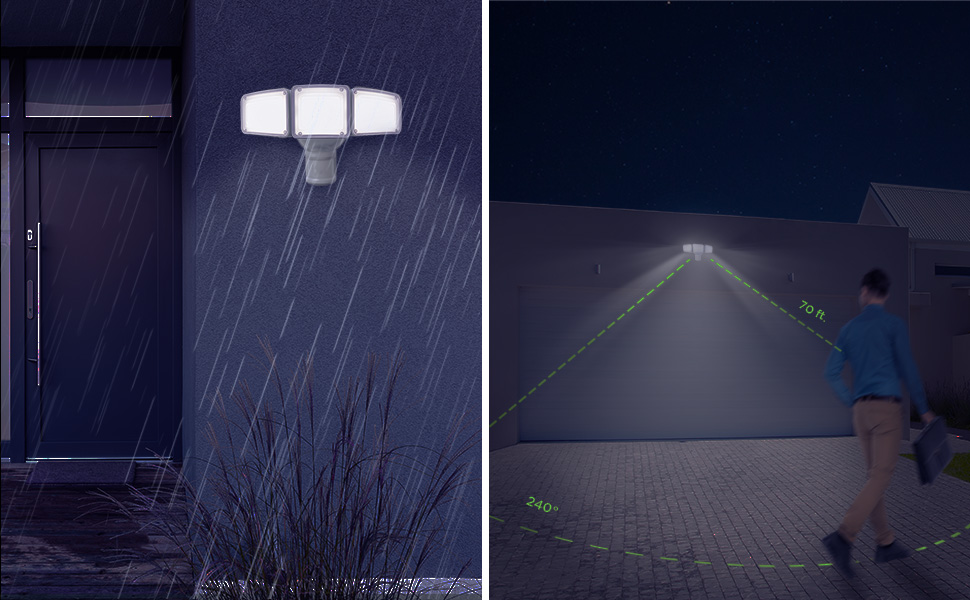 Home Zone Security SMD LED Outdoor Flood Light, 5000 Lumens, 5000K ...