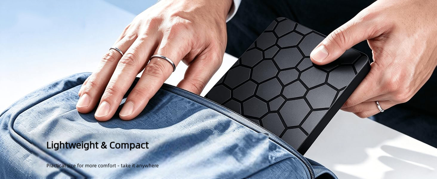 Ultra-thin, portable plastic case with a glowing LED display for a modern look and easy transport