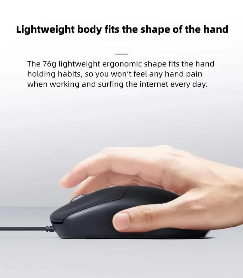 Wired USB Mouse, Ergonomic Wired Mouse, 4 Buttons 3Level DPI Adjustable [up to 2000 dpi] Computer Op