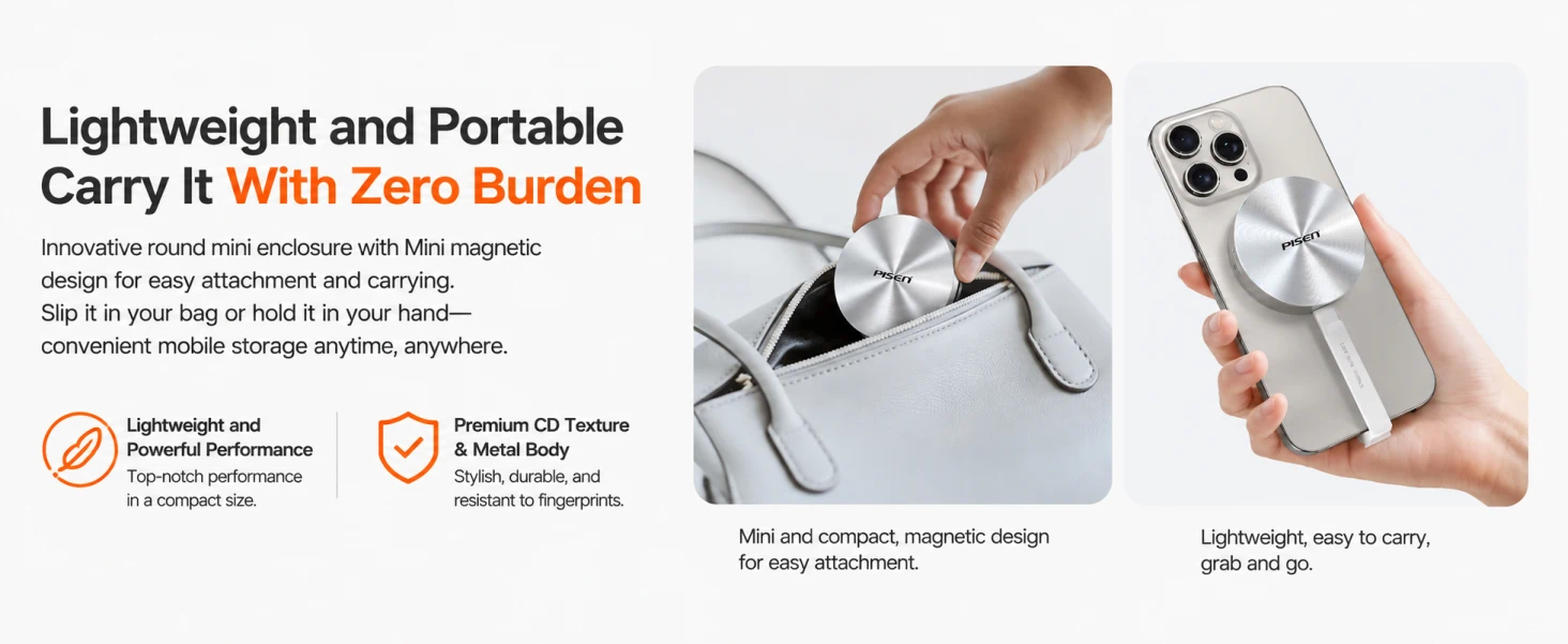 PISEN TP-CM01 M.2 Dual-sided Magnetic Hard Drive Enclosure