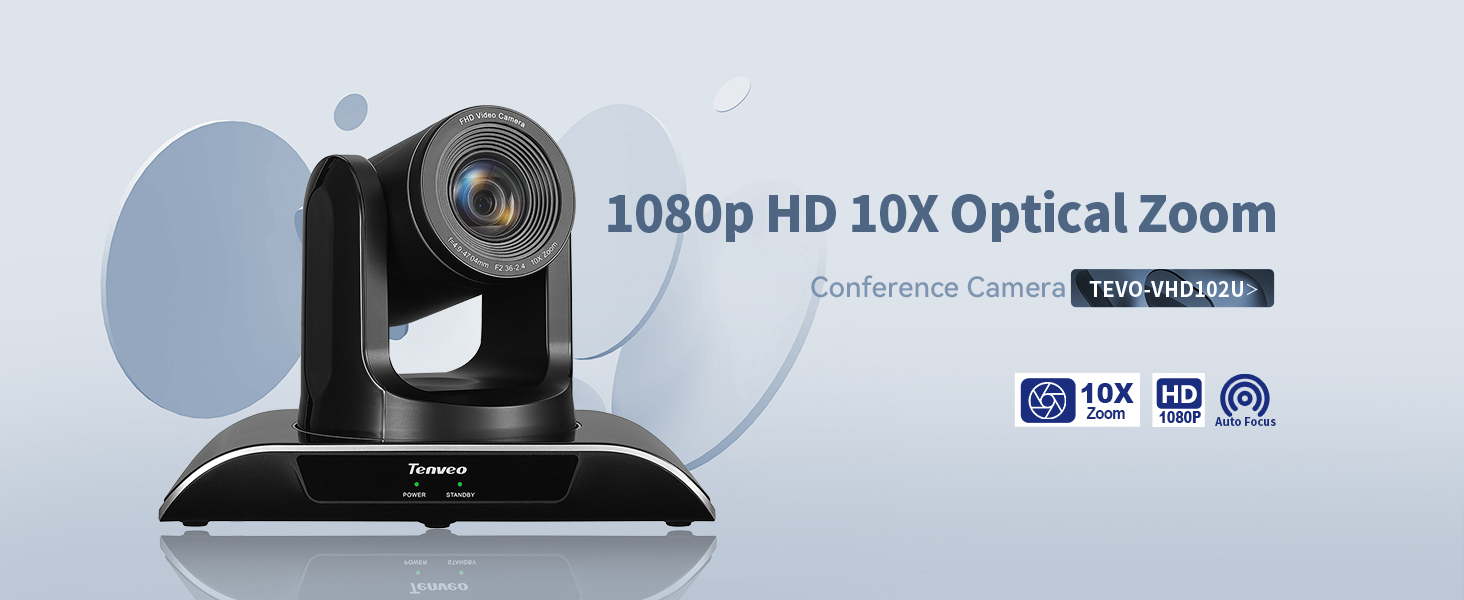 Tenveo PTZ Camera 10X Optical Zoom Video Conference Camera Full