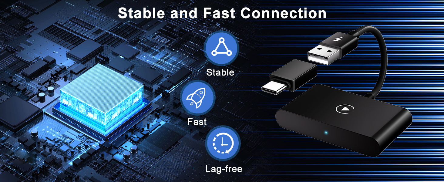 ar Dongle Converts Wired to Wireless Wired CarPlay Cars, Type-C/USB, Plug & Play