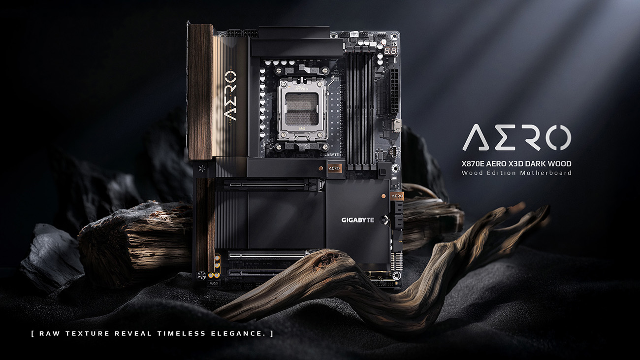GIGABYTE X870E AERO X3D DARK WOOD AMD AM5 ATX Motherboard