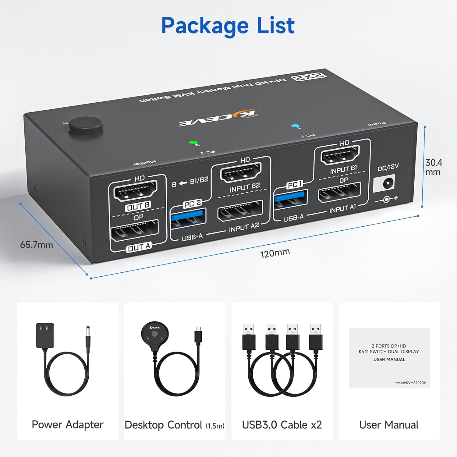 12V Power Adapter (Included)