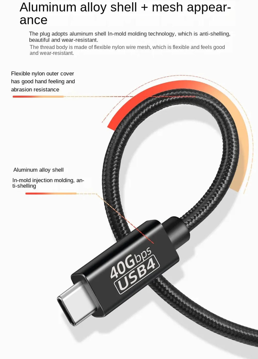 Sotel  Goobay Sync & Charge USB-C Cable, USB4 Gen 3x2, 240 W, 0.7 m