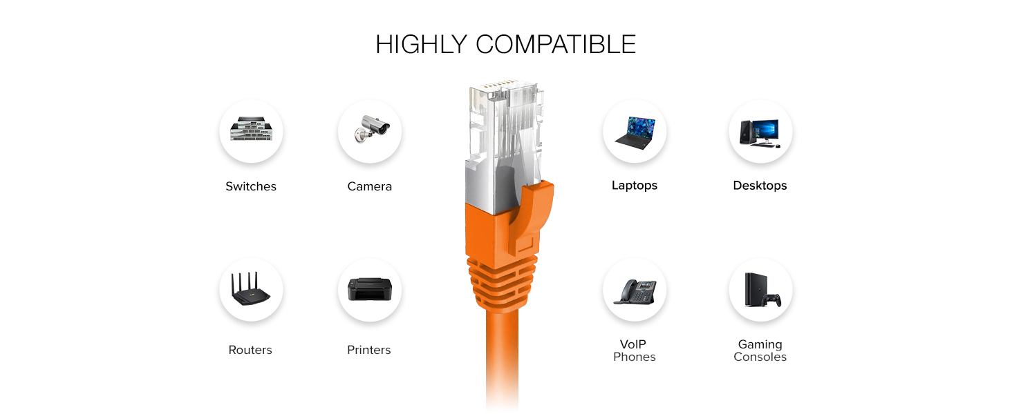 Lumenzi Cat 6 Ethernet Cable in Orange