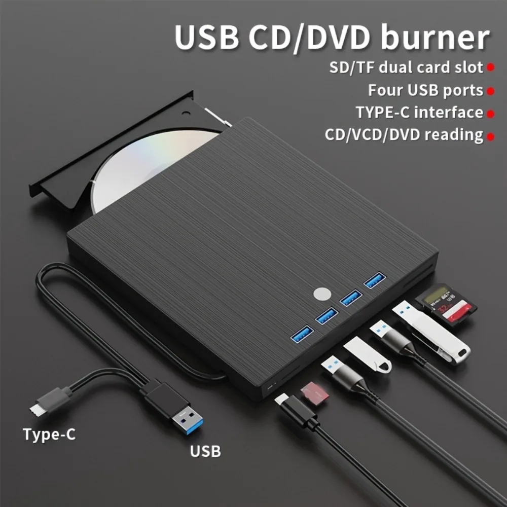 Jansicotek External CD/DVD Drive 9-in-1