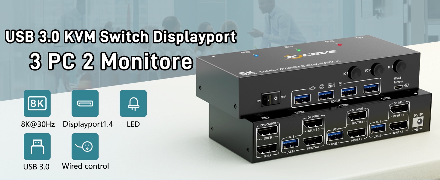 Dual Monitor DisplayPort KVM Switch with Broad Compatibility  The DisplayPort KVM Switch supports ma