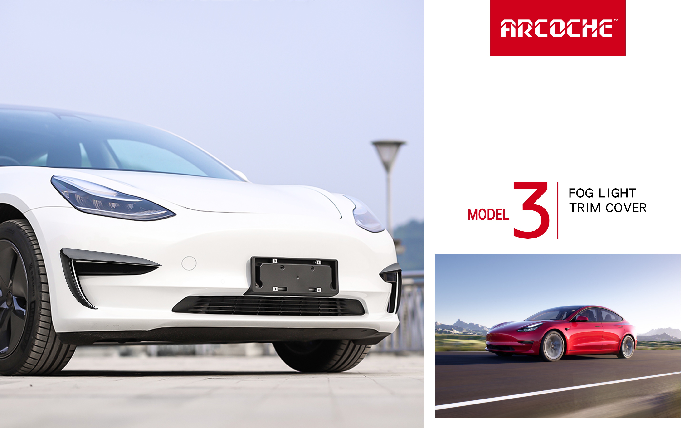 Fog Lamp Frame Blade Trim Eyebrow Spoiler