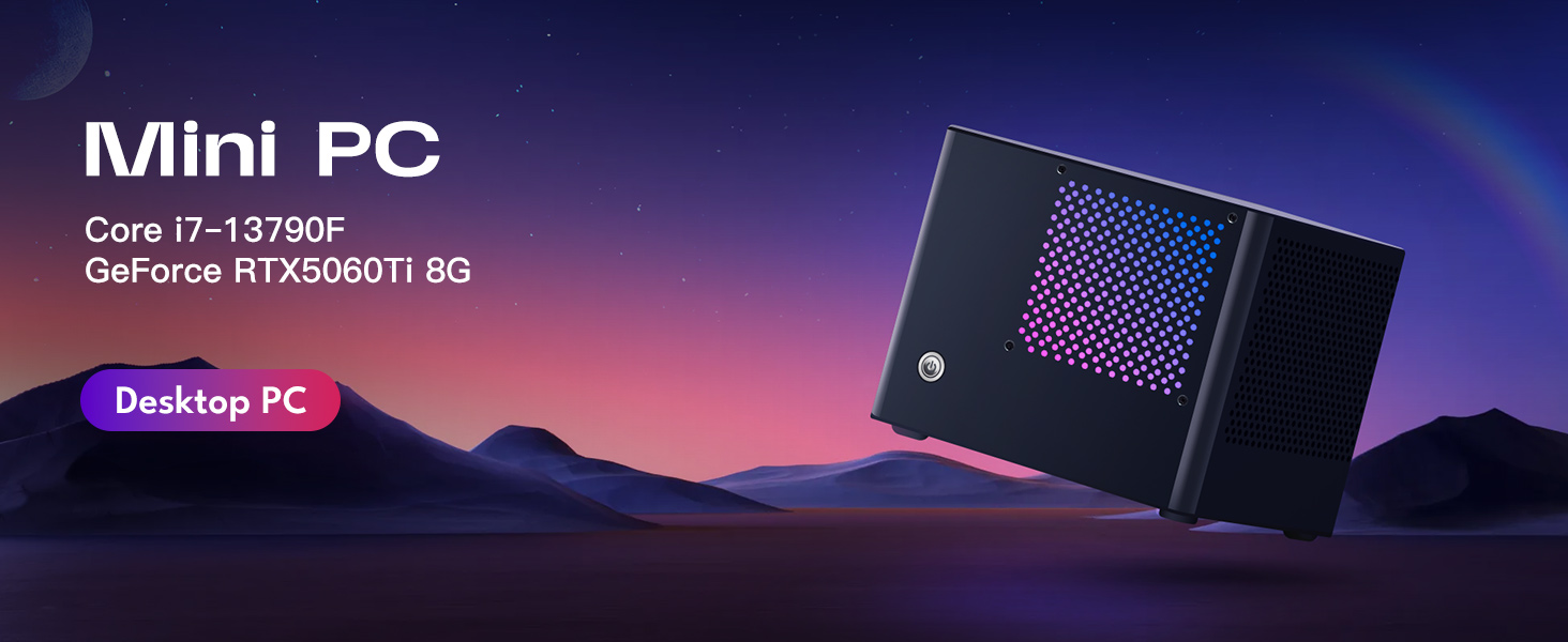 5.6L Compact All Aluminum Small Form Factor Gaming Desktop, Intel Core i7-13790F, RTX 5060 Ti, 32GB