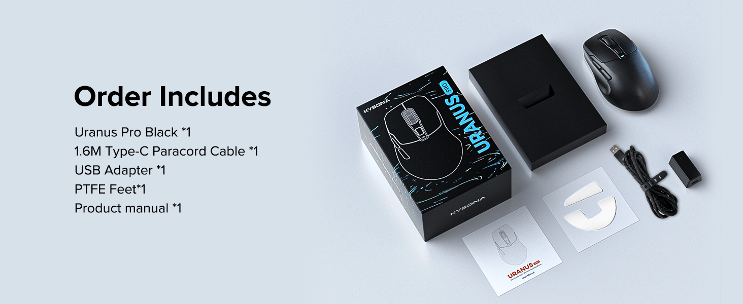 Wireless Gaming Mouse, 26000 DPI, 8K Polling Rate, Tri-Mode 2.4GHz/USB-C/Bluetooth Ergonomic Mouse