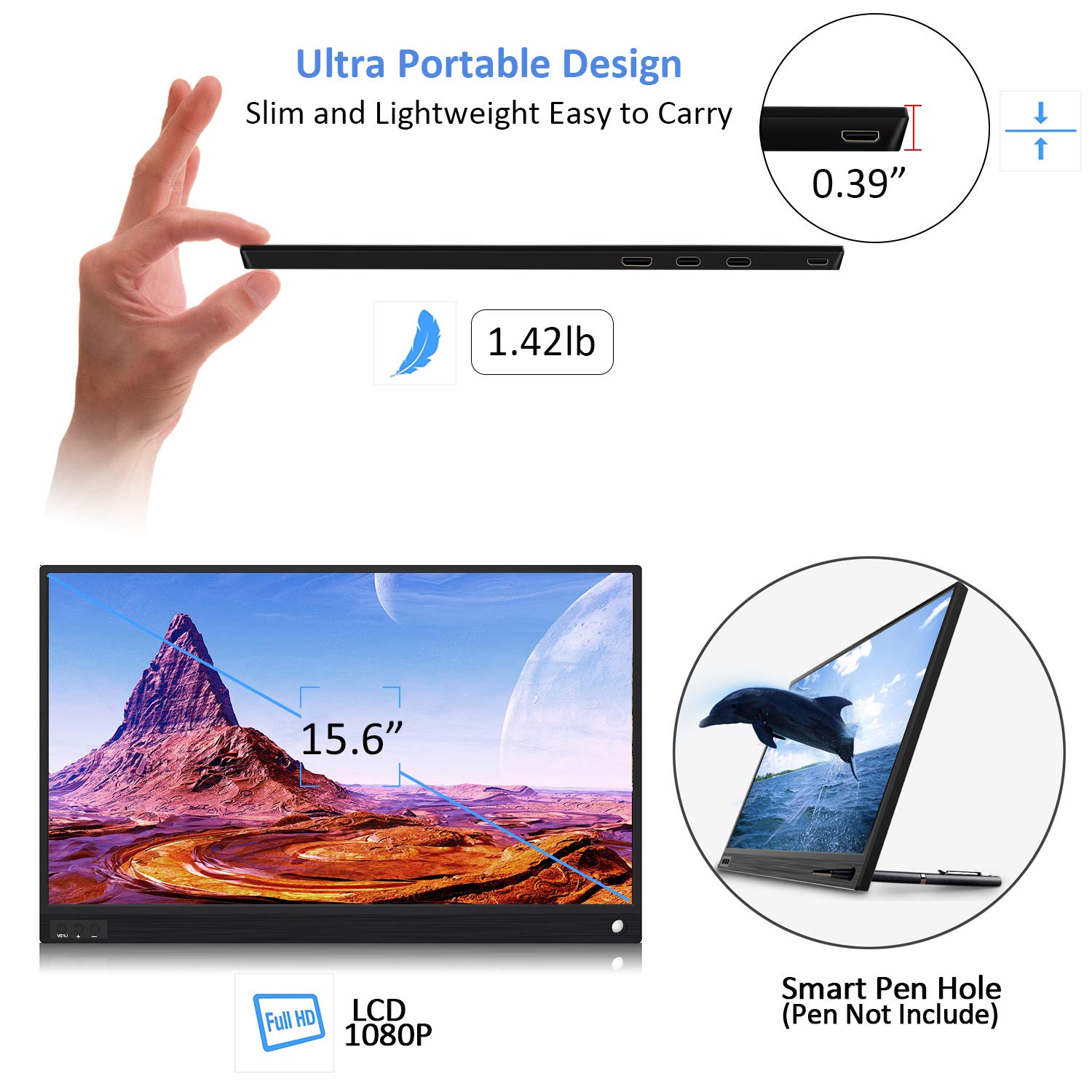 15.6 inch portable monitor