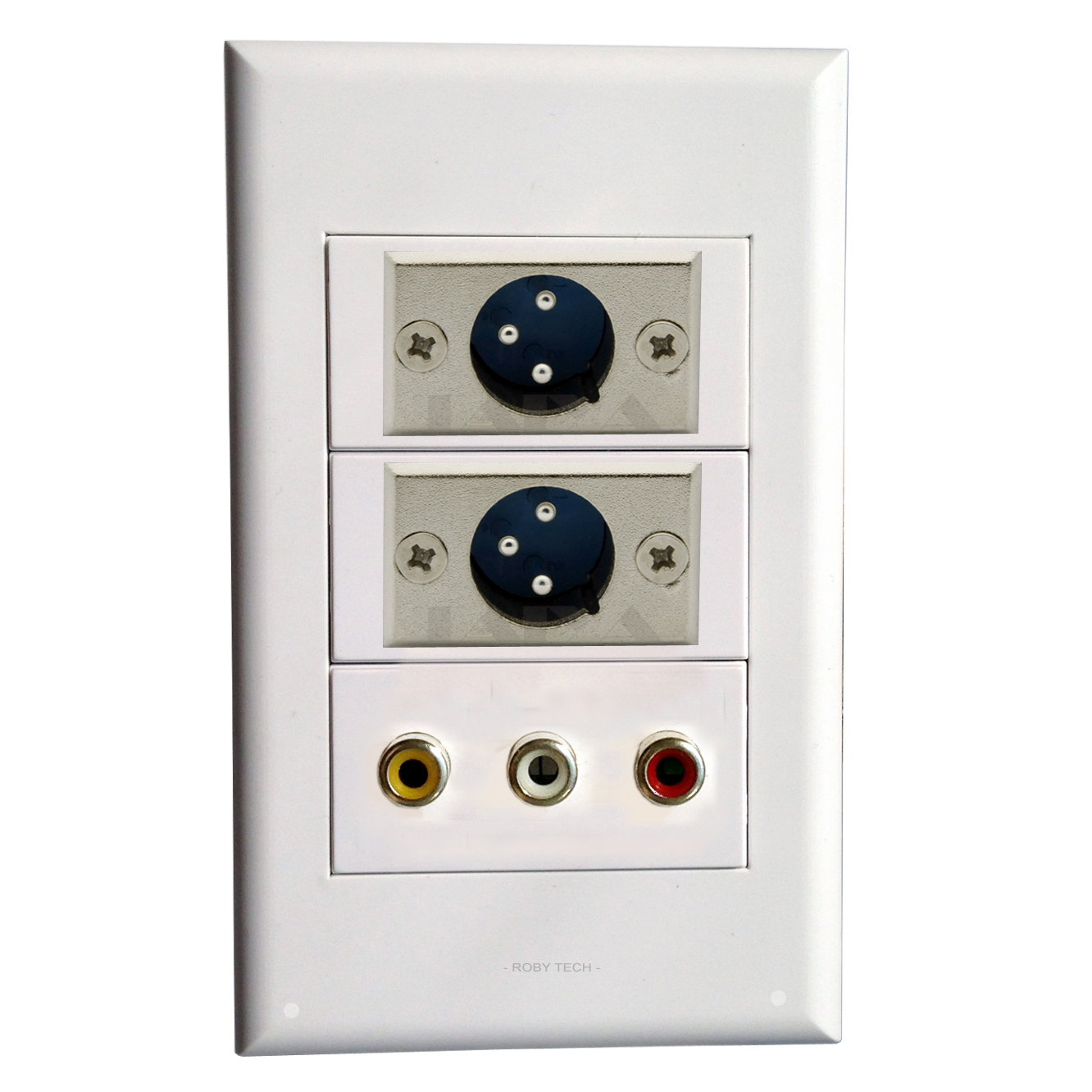 XLR 3 RCA Modular Wall Plate