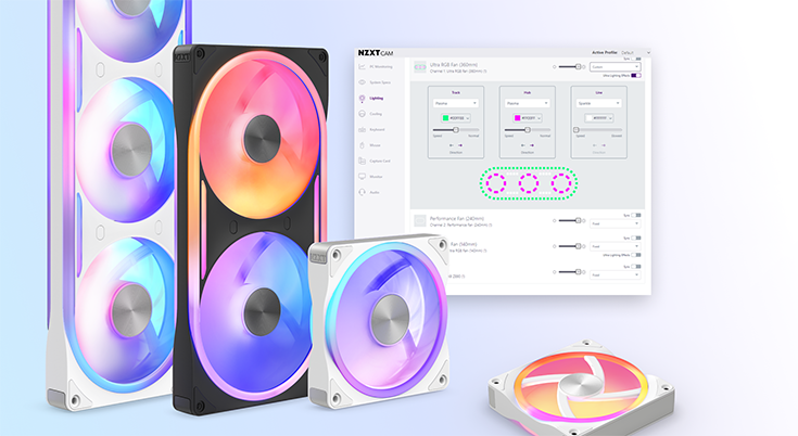 NZXT F120U/F140U/F360U/F420U Ultra RGB Case Black/White fans 