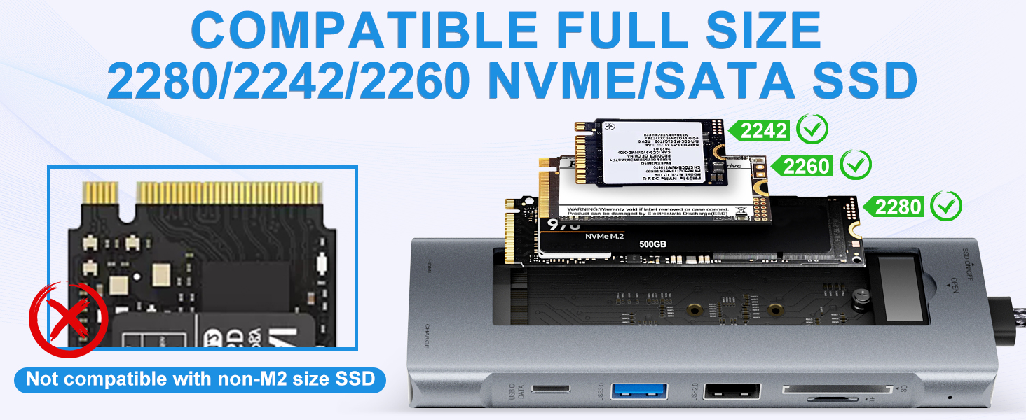 USB C Docking Station with M.2 SSD Enclosure