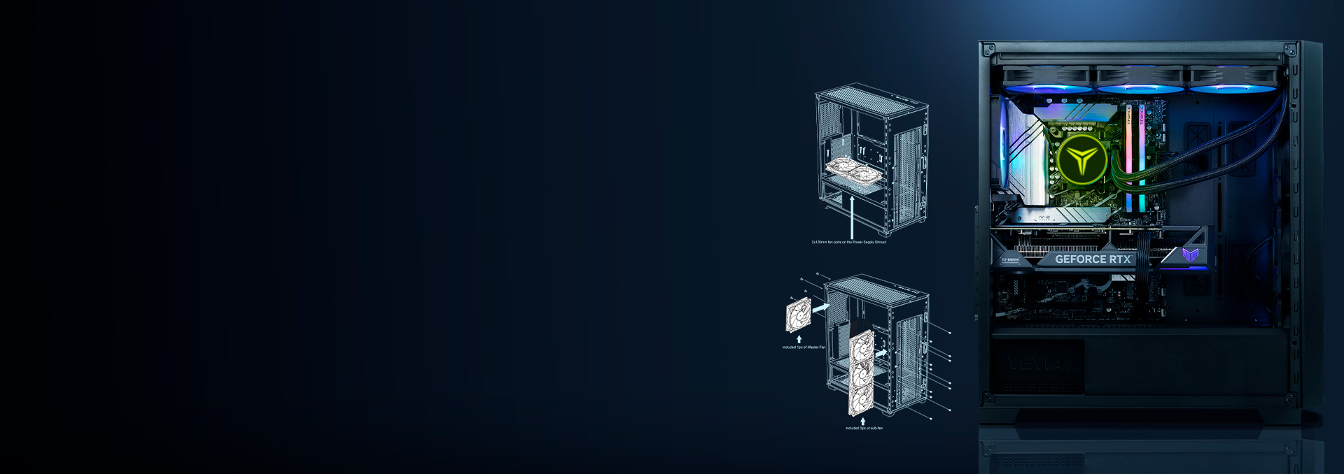 4 ARGB Fans with PWM, equipped to ensure the perfect airflow