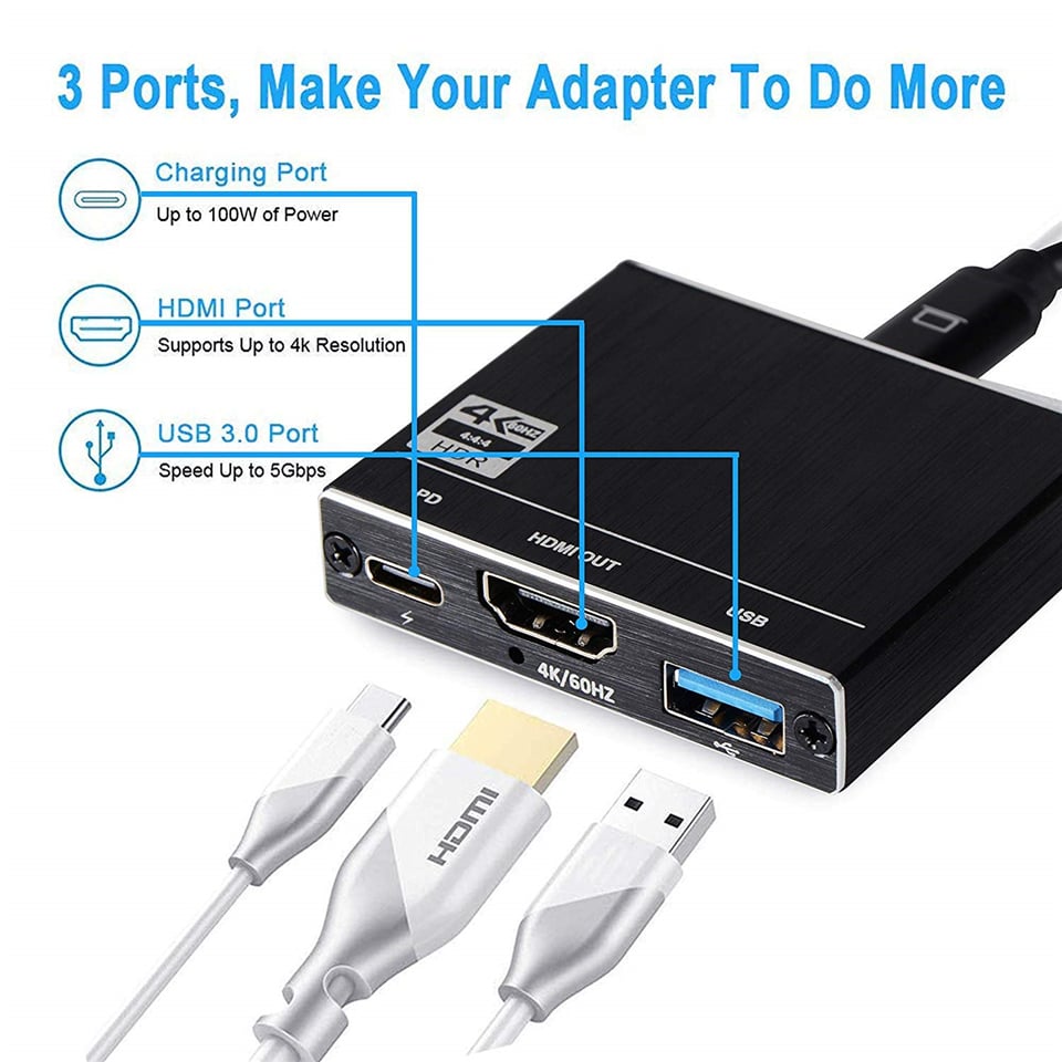 3-IN-1 Multifunction USB C HUB