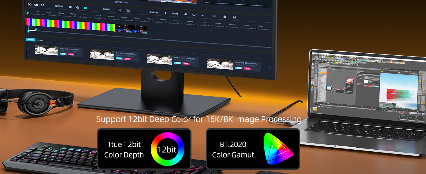 16K Displayport Cable 2.1, DP 2.1 80Gbps Cable