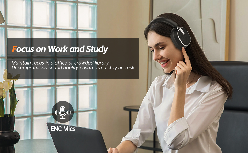 Hybrid Active Noise Cancelling Bluetooth Headphones,Bluetooth 6.0 Over Ear Wireless Headphones