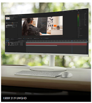 MSI Modern MD342CQPW Curved Computer Monitor