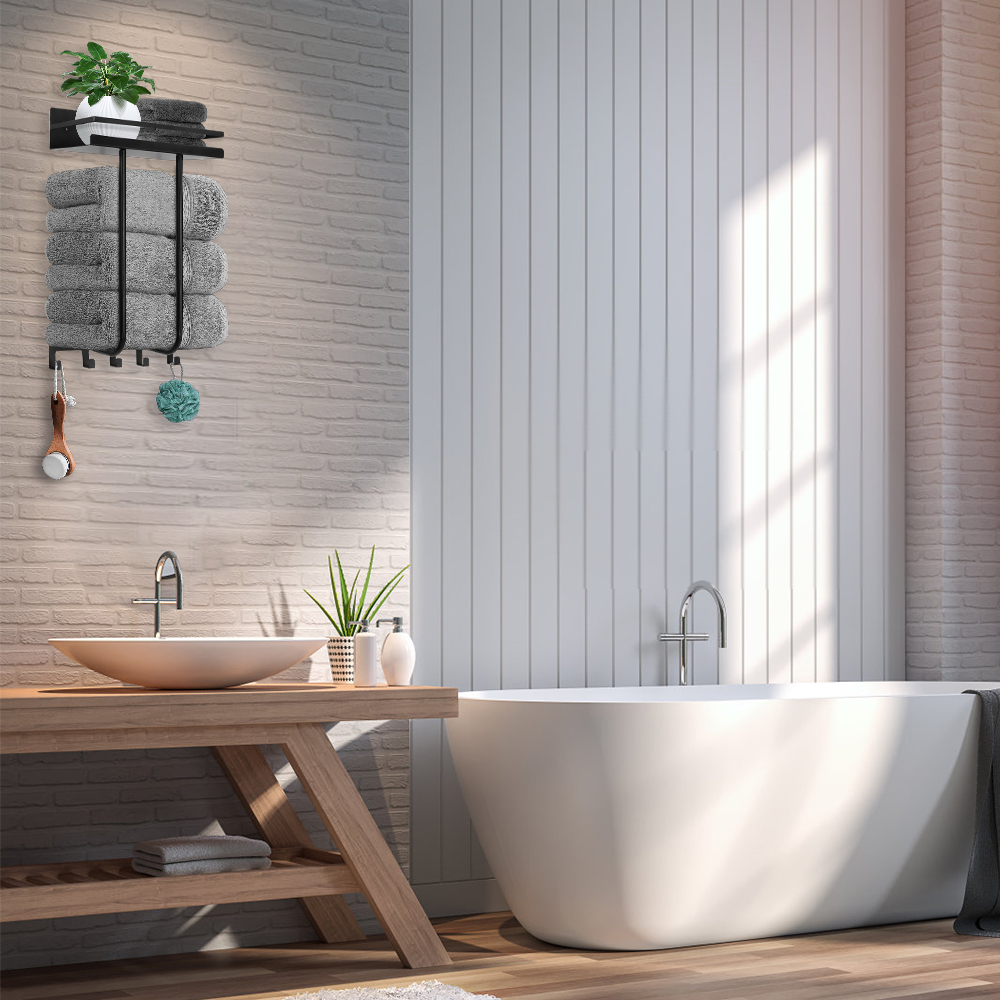 Bath Towel Storage for Rolled Towels Organizer