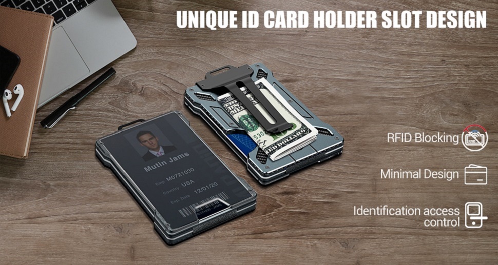 2 Pack RFID Blocking Credit Card Holders - Slim Aluminum Card Protectors With 6 Slots