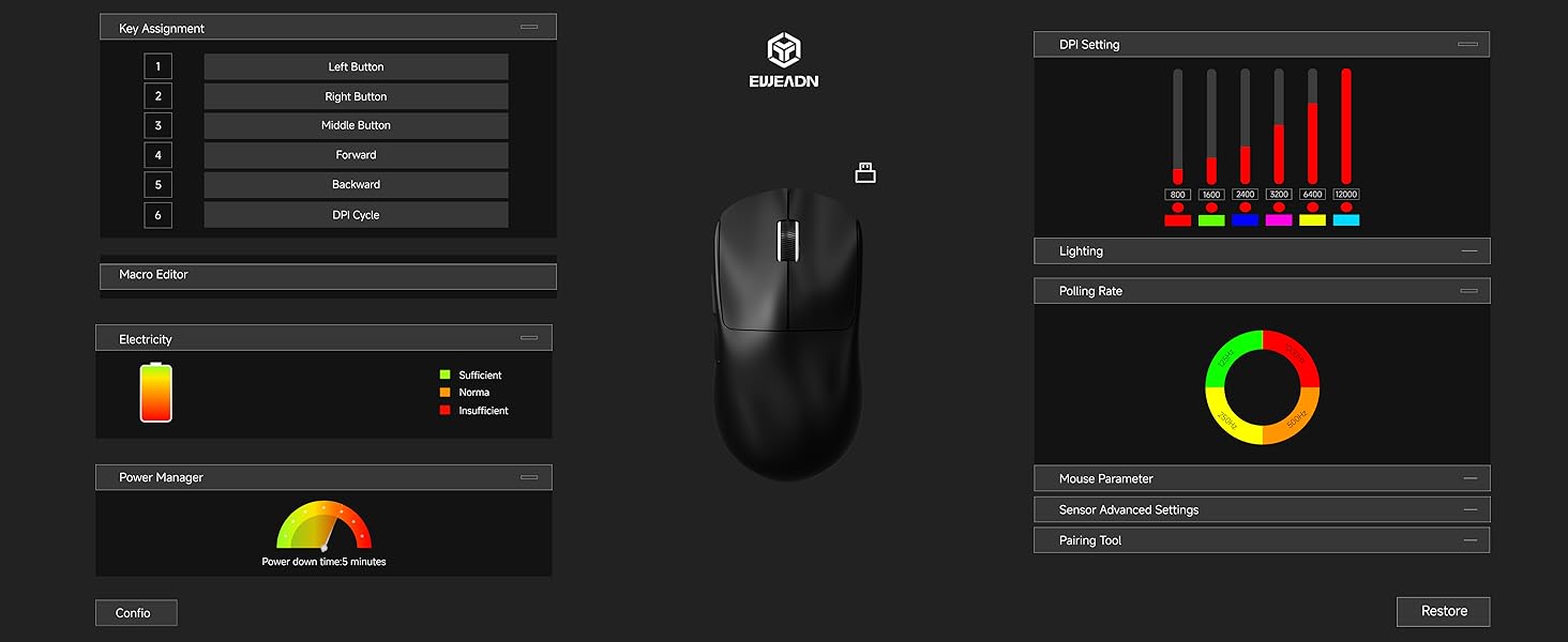 Wireless Gaming Mouse, PAW3311 Sensor, 49g Lightweight Mouse, 12000 DPI, 2.4G/BT5.0/USB-C Tri-Mode G