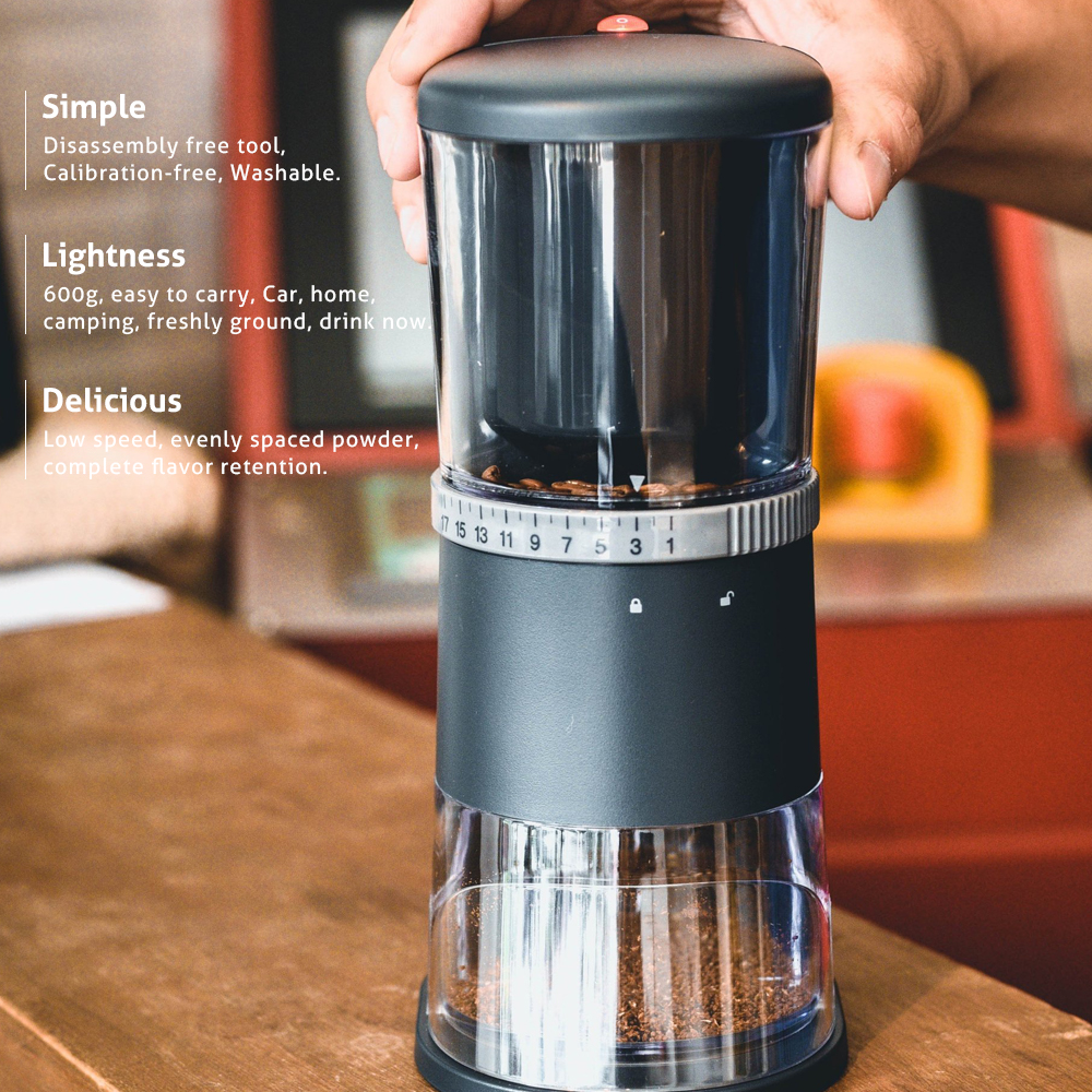 Purefresh Pro Portable Electric Coffee Grinder, washable Coffee