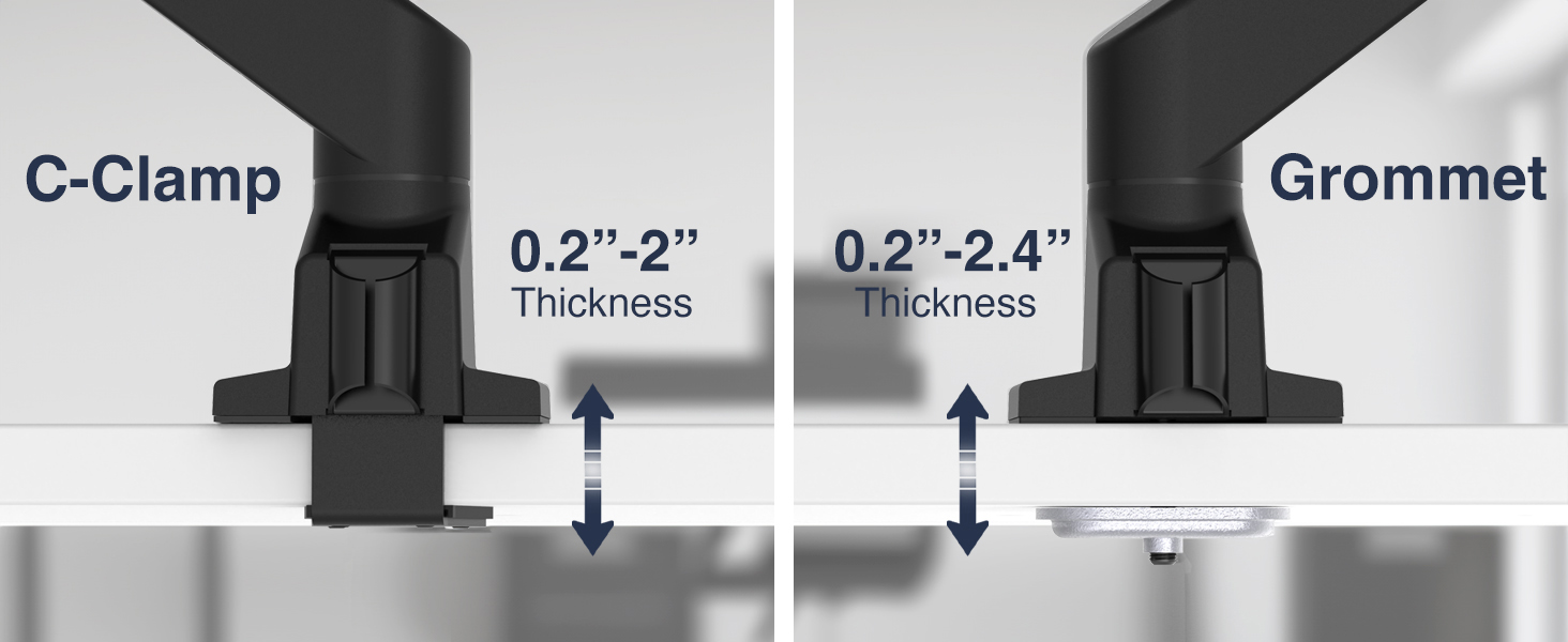 heavy duty single monitor arm, ergonomic mount for large screens, high capacity gas spring arm
