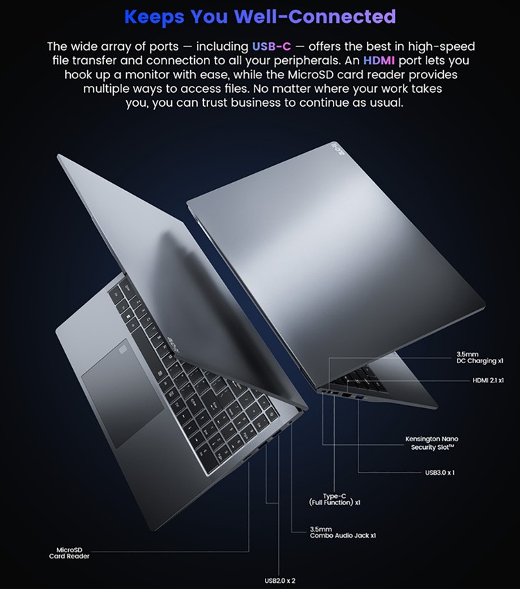 N-one Laptop Nbook Turbo 16 inch 16:10 2K Display, Intel Core i7