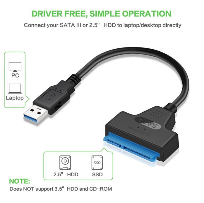 SATA to USB Cable, Jansicotek USB 3.0 SATA III Hard Driver w/UASP Compatible 2.5 inch HDD and SSD, 2-Pack Hard Drive Adapters - Newegg.com