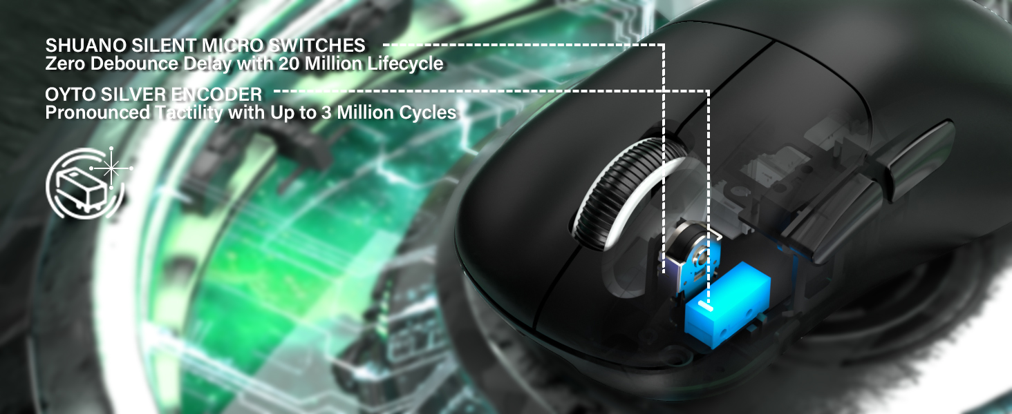 Wireless Gaming Mouse, Adjustable 10K DPI 1K Optical Sensor Tri-Mode Wireless Mouse